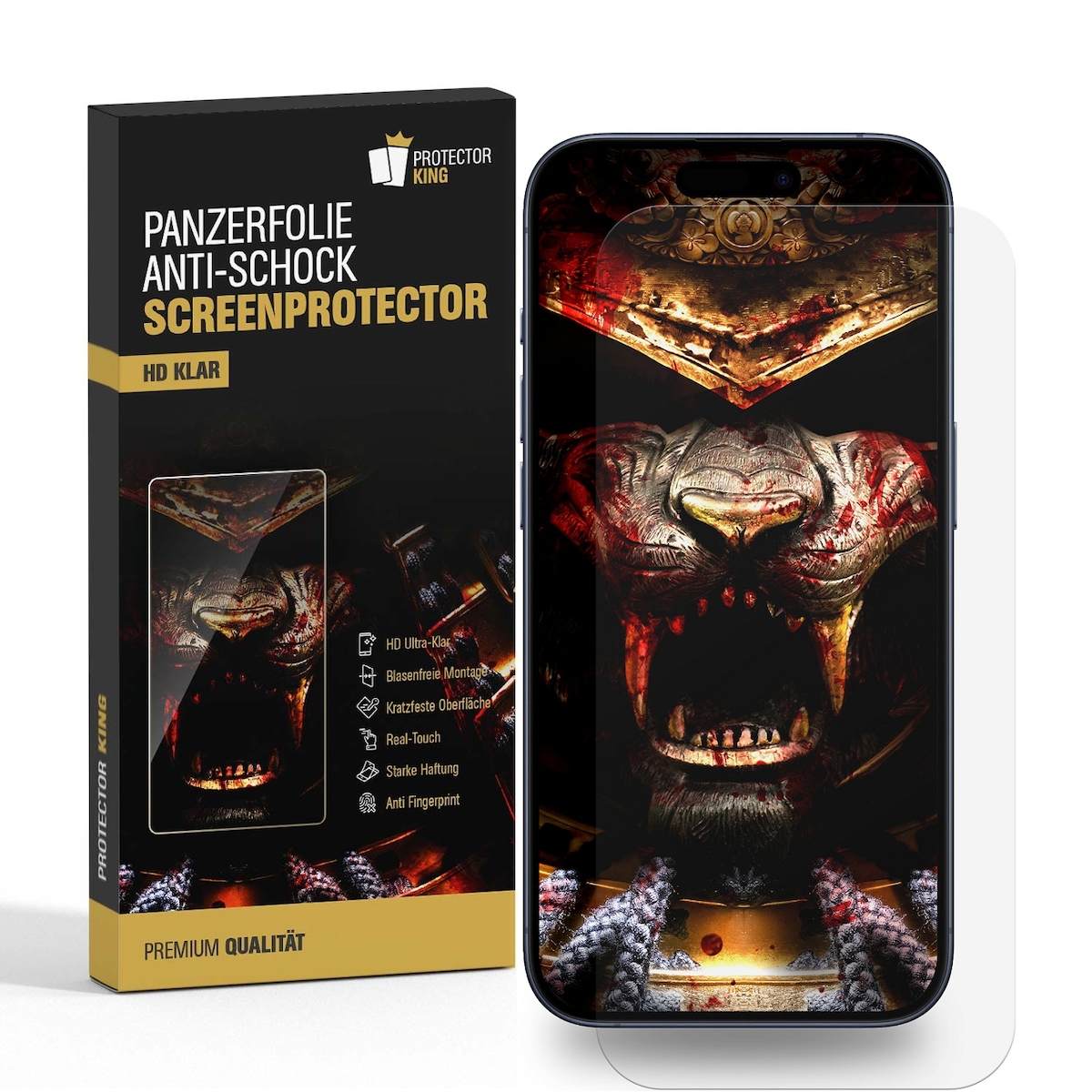 1x Panzerfolie für iPhone 18 Pro Max Anti-Shock HD klar Displayschutz Schutzfolie Screen-Protector, Anti-Kratz, Anti-Schmutz
