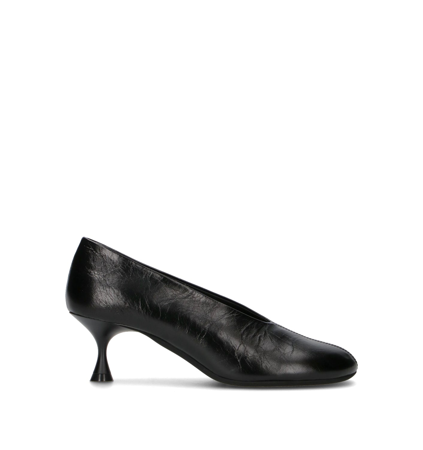 POEVE Décolleté donna nero in pelle