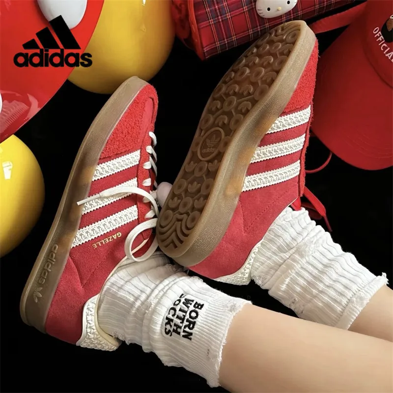 2026 Neue Adidas Originals IF1808 Red Gazelle Low Top Sneakers Leder Gummisohle Klassische Retro Skate Freizeitschuhe