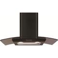 CDA ECP72BL 70cm Curved glass cooker hood extractor in black