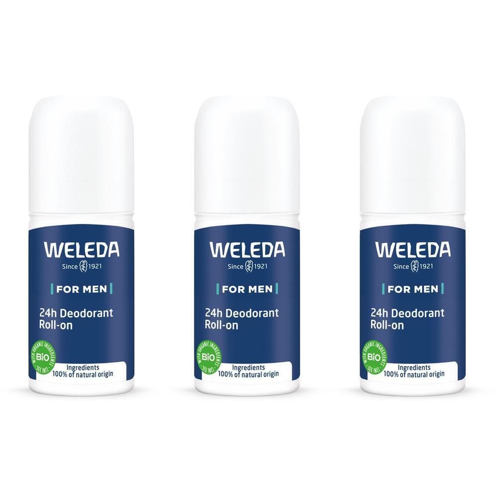 WELEDA 24h Deo Roll-On for Men 3x50 ml