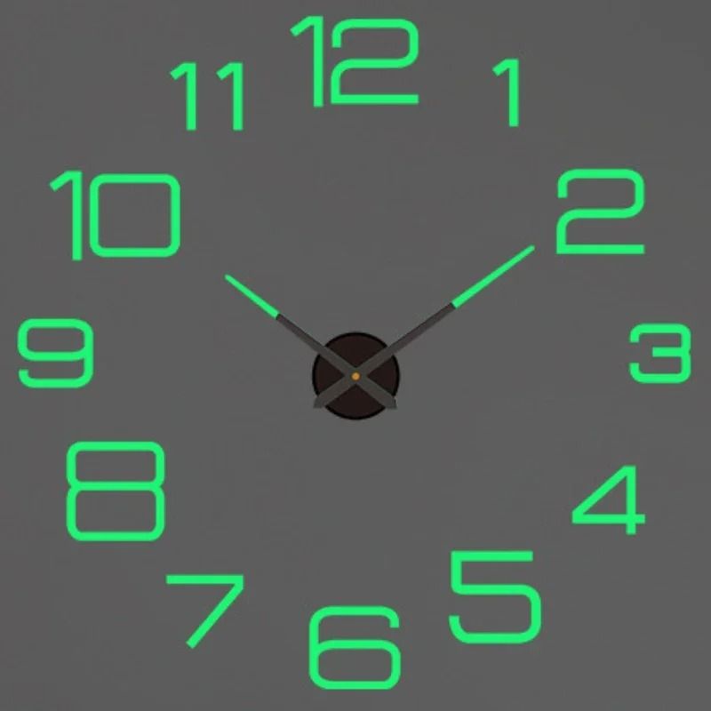 Modern Luminous 3D Wall Clock With DIY Silent Quartz Design 02 3 D 51 Inch (130cm)