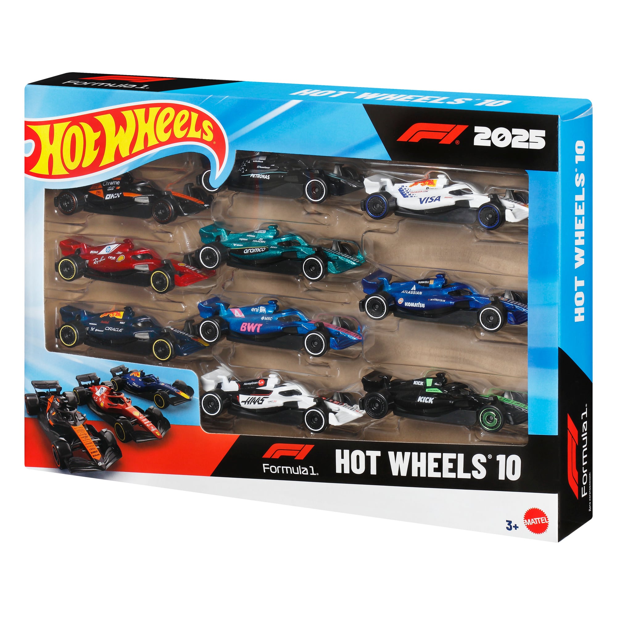 Coffret de 10 voitures Hot Wheels de Formule 1 - unisexe Taille: One Size Only