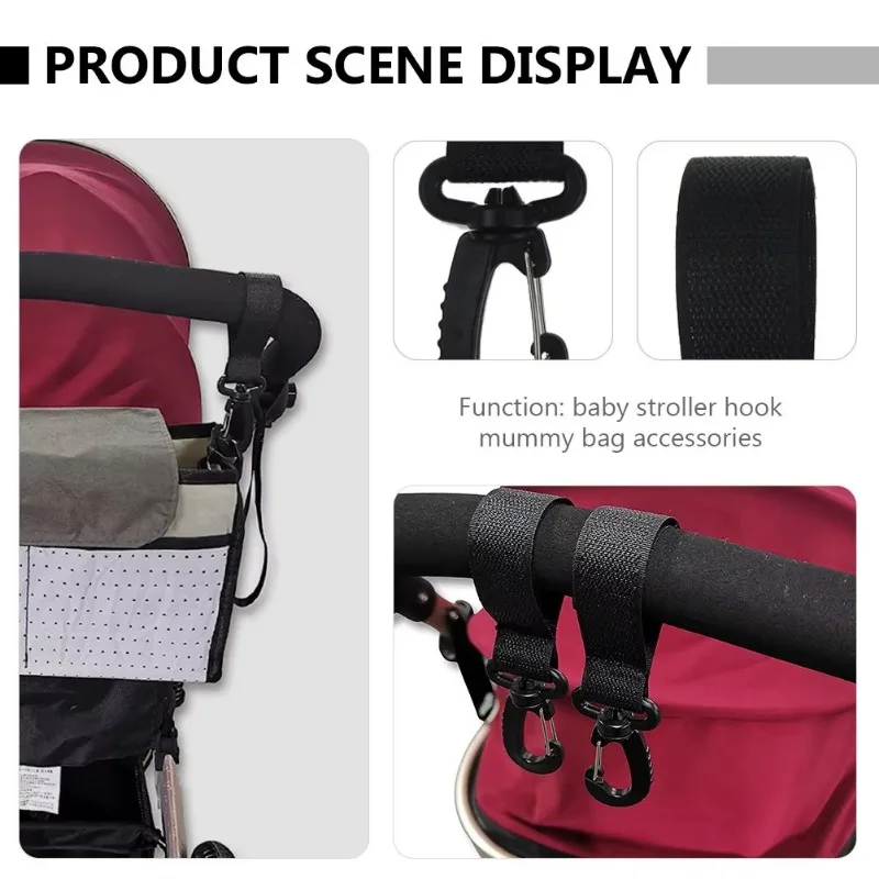 2-10 pièces de crochets rotatifs pour poussette bébé, supports pour sacs de courses, sacs à couches, clips pour fauteuil roulant, poussette et sac de puériculture