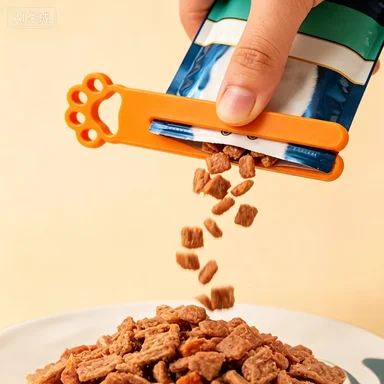 Extrudeur de nourriture pour chats, presse-sac de nourriture pour animaux de compagnie à conception ouverte, dissolvant efficace des résidus pour sachets de nourriture humide pour chats, accessoire facile à utiliser