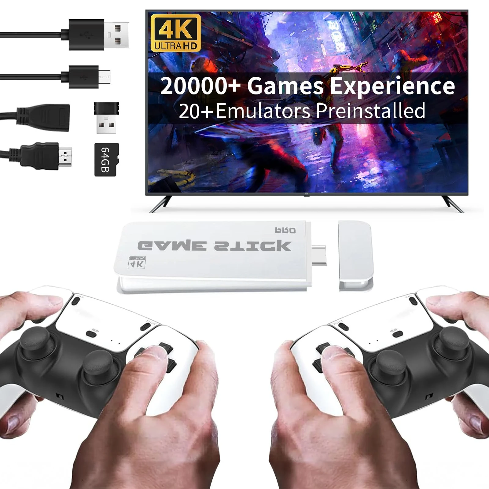Console de jeu vidéo rétro M15, manette sans fil 2.4G, stick de jeu TV, 20000 jeux classiques, console de jeu pour deux joueurs