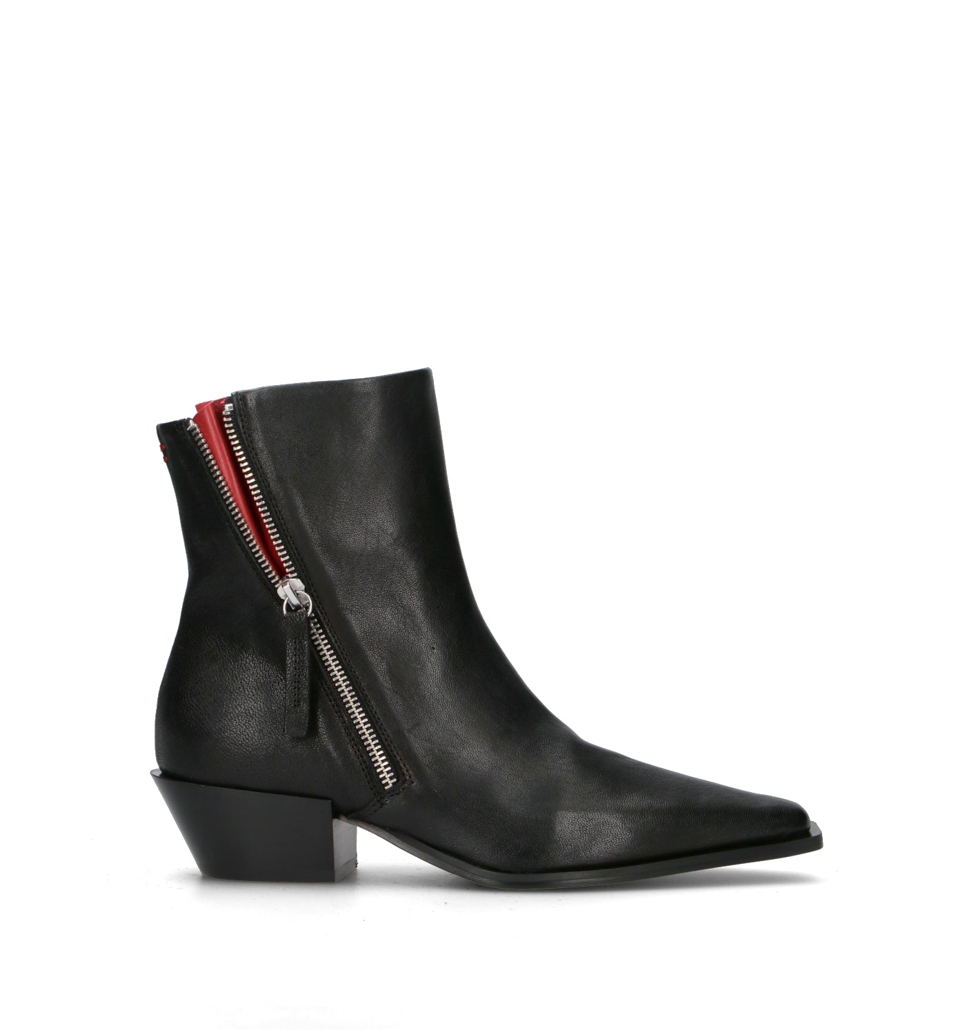 HALMANERA Tronchetto donna nero in pelle