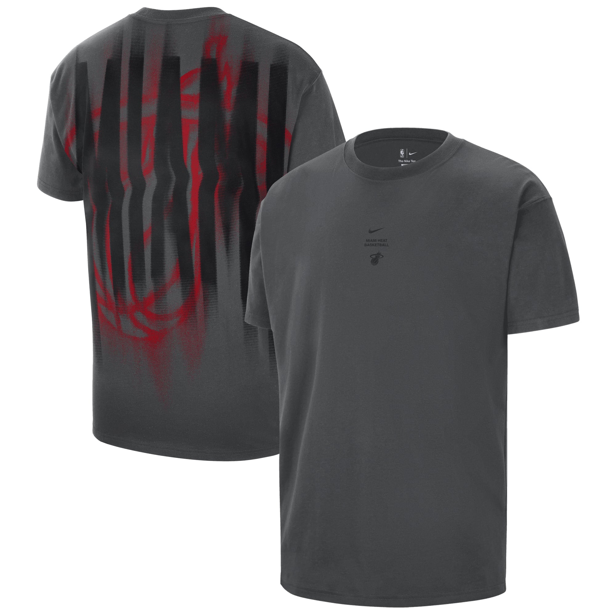 Nike Herren-T-Shirt in Anthrazit, Miami Heat 2026 Standard Issue Pre-Game Max 90