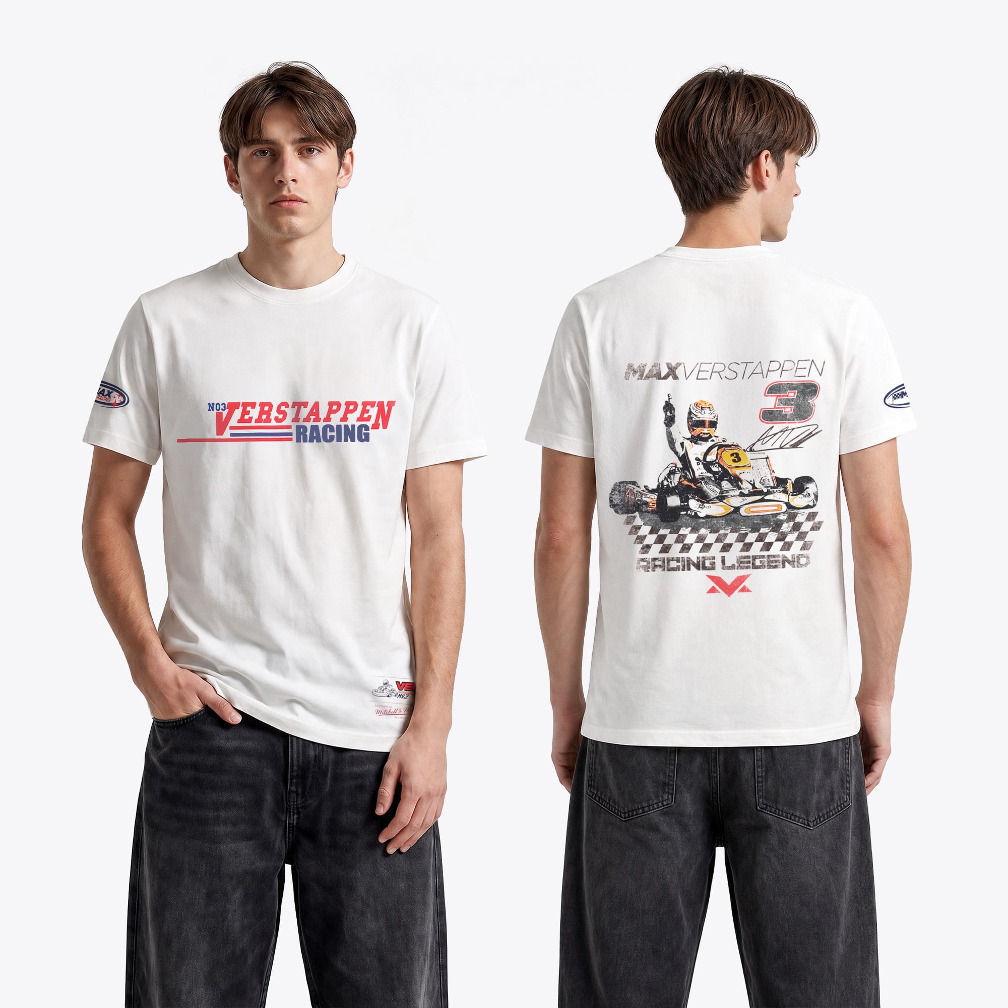 T-shirt Max Verstappen x Mitchell & Ness Karting - Blanc cassé - Unisexe - unisexe Taille: 2XL