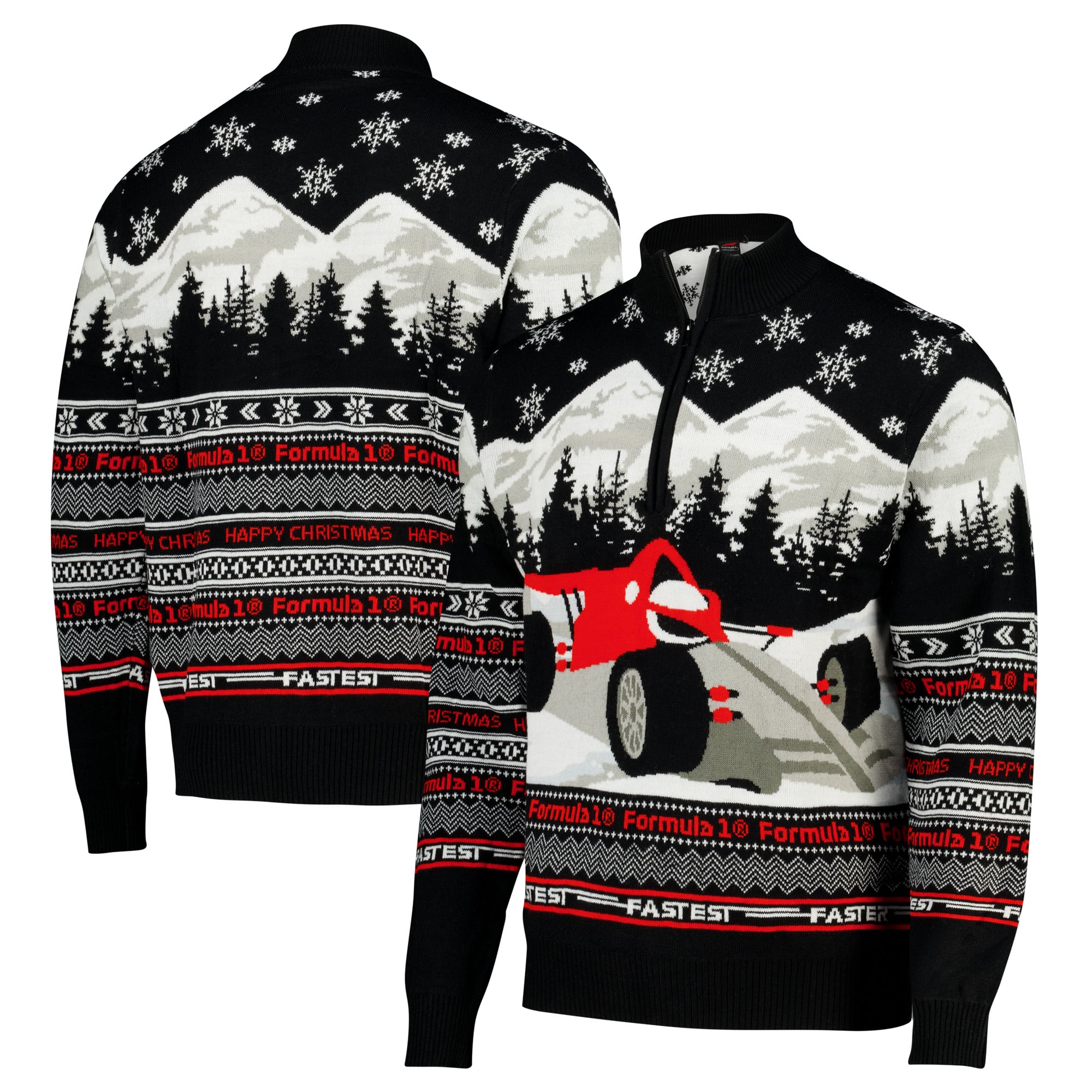 Pull de Noël Formule 1 à fermeture éclair 1/4 - Homme Taille: S