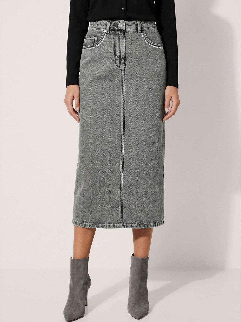 Madeleine Langer Rock Damen grau, 34