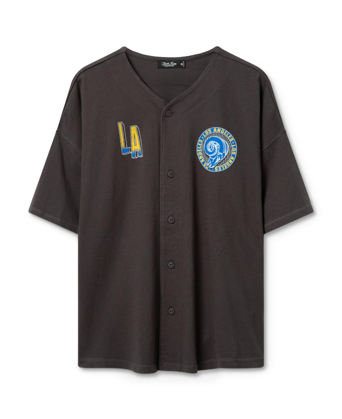 Junk Food Clothing Unisex Nfl Los Angeles Rams Baseball Jersey - Vintage Black