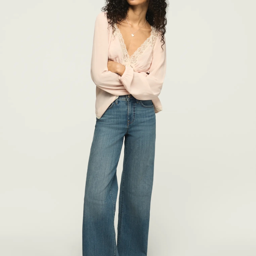 Lucky Brand High Rise Stevie Wide Leg - Women's Pants Denim Wide Leg Jeans in Take Me Away Wash, Size 27 x 32
