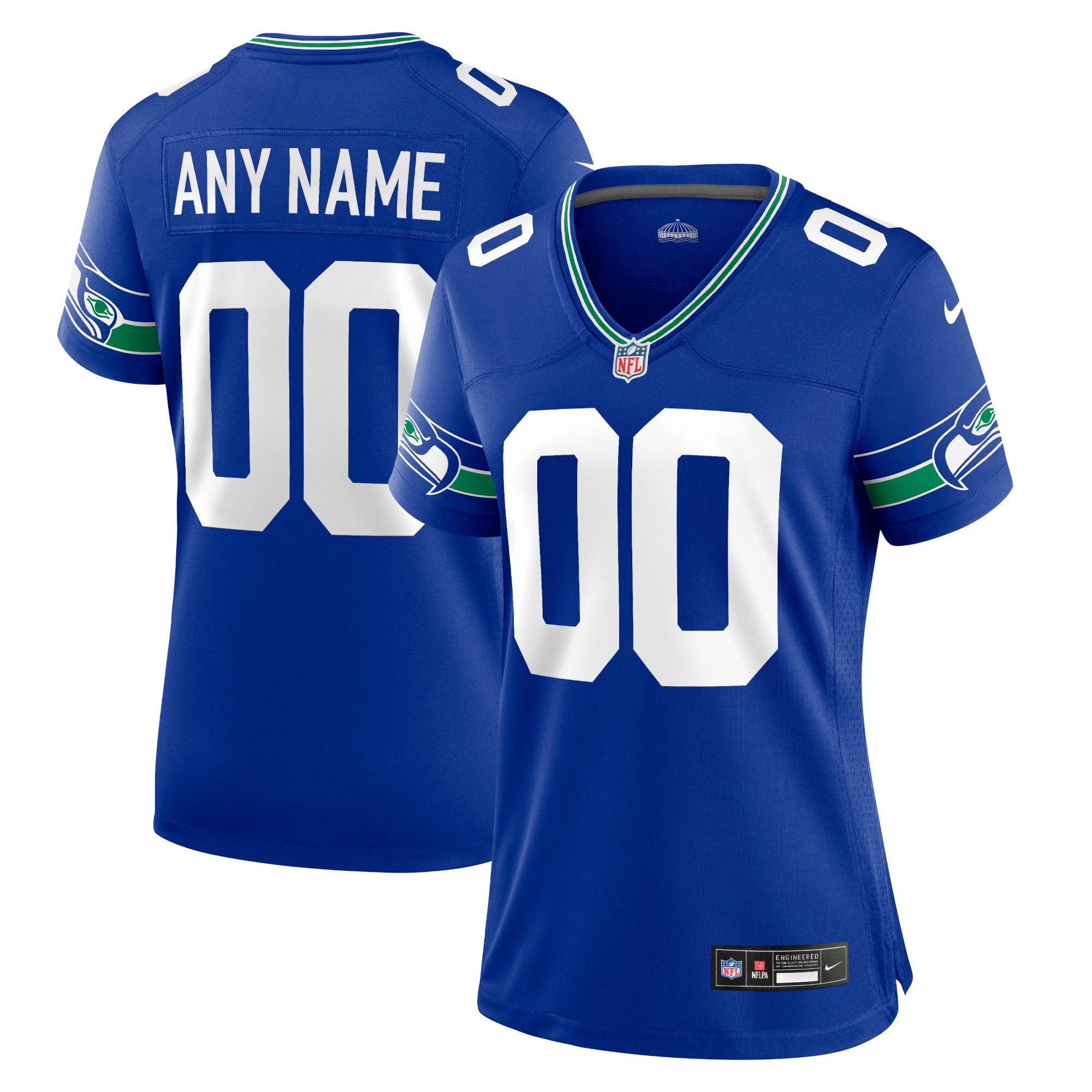 Seattle Seahawks Nike Throwback Game Ausweichtrikot – Personalisiert – Damen