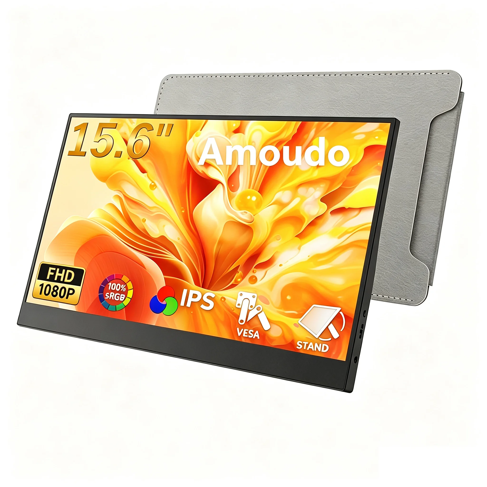 Moniteur portable Amoudo 15,6 pouces 1920x1080P 60HZ, extension d