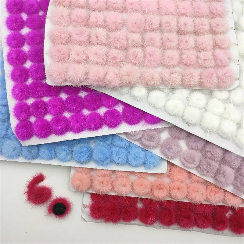 10 pièces bricolage Pompon 3 cm vison pompons boules de fourrure pour coudre sur tricoté porte-clés écharpe chaussures chapeaux fourrure Pom Pom bricolage artisanat accessoires