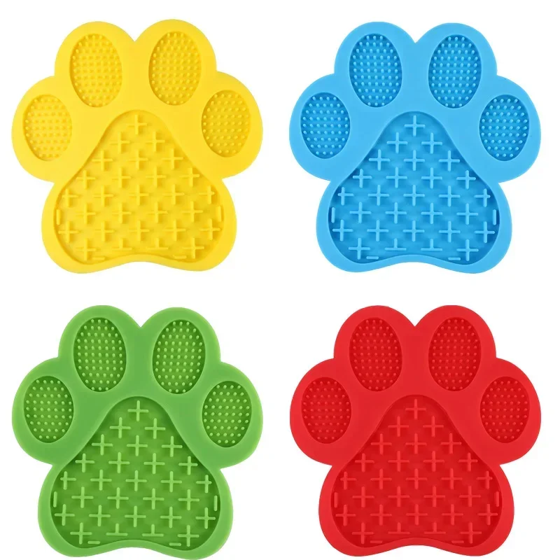 Hundepfoten-Silikon-Leckmatte, Haustier-Slow-Food-Tablett, Hundebad-Ablenkungsmatte, Silikon-Hundesaugnapf, Futterschutz, Training