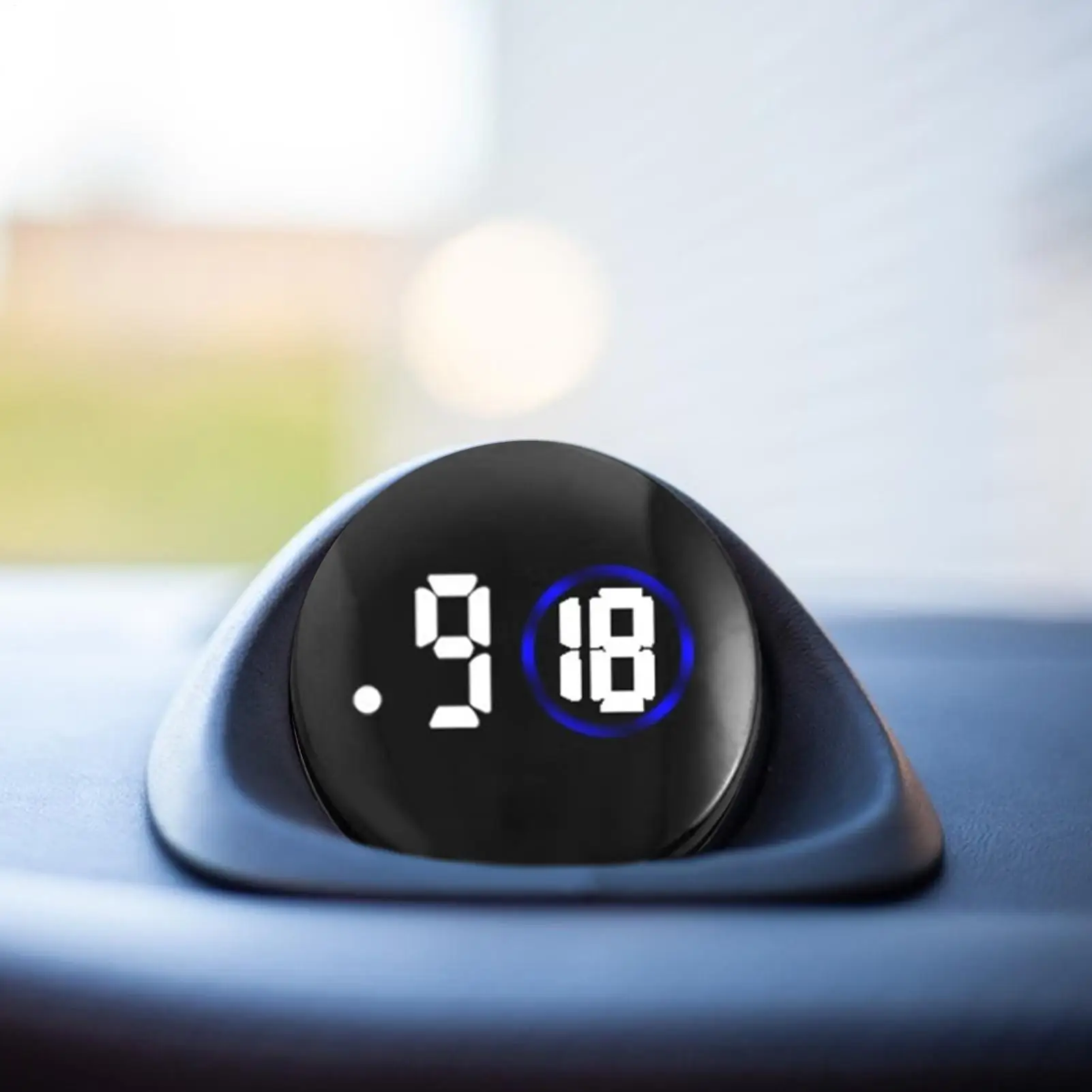 Mini Digital Clock for Car Round Automotive Digital Clock Led Luminous Display Automotive Watch for Road Trip Long Travel