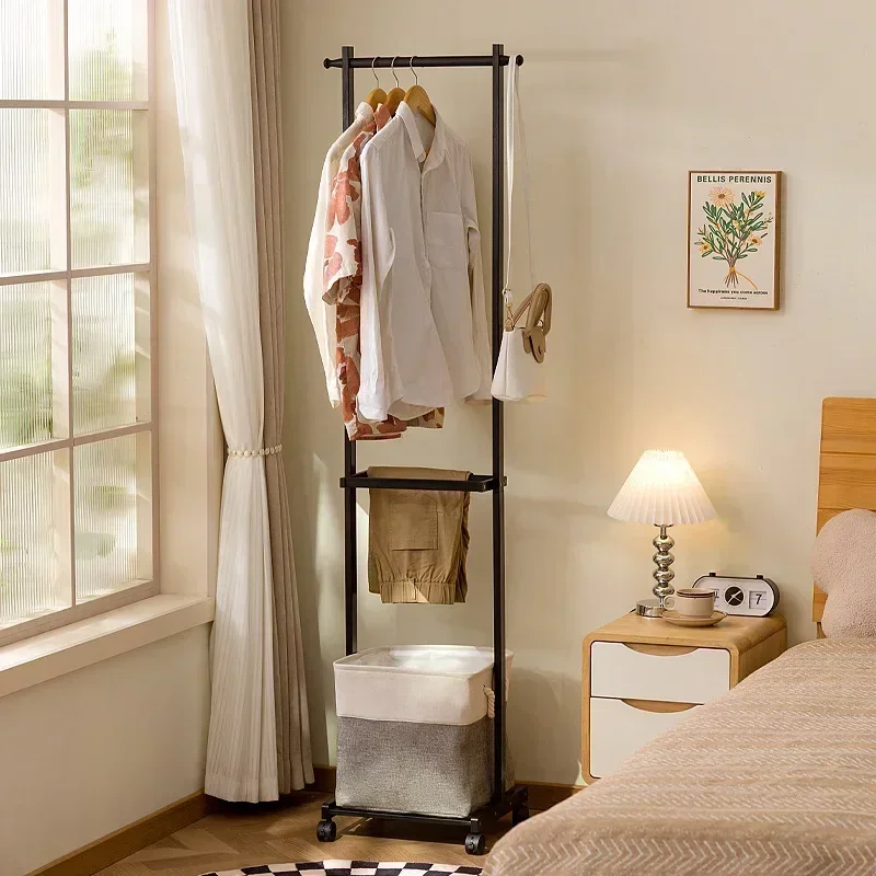 New model Clothes rack Floor-to-ceiling bedroom clothes pole Household coat rack Modern solid wood clothes rack