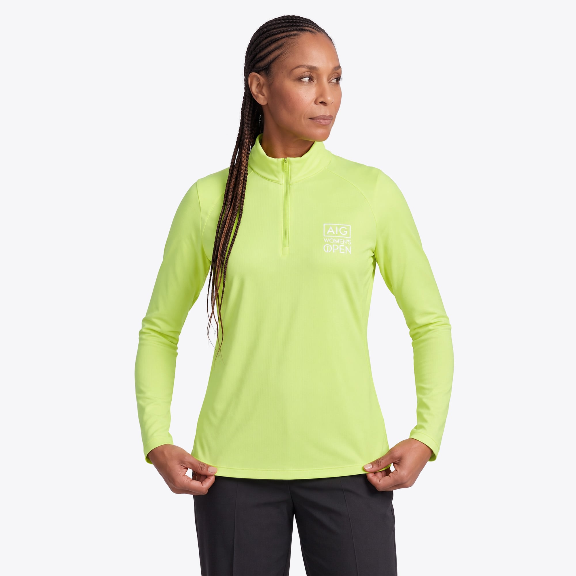 AIG Women's Open adidas Strukturierte Jacke mit 1/2 Reißverschluss - Zitrone - Damen