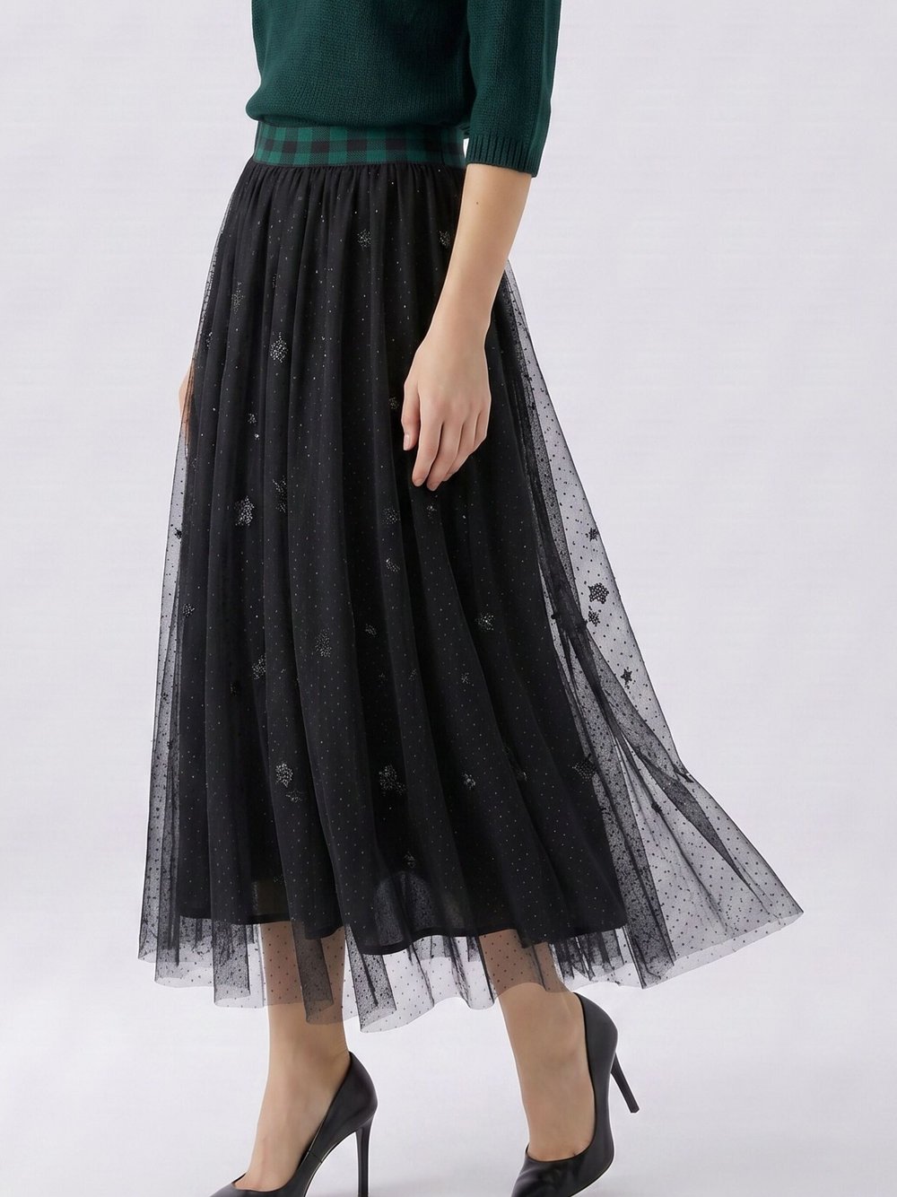 Oui A-Linien-Rock Damen schwarz, 34
