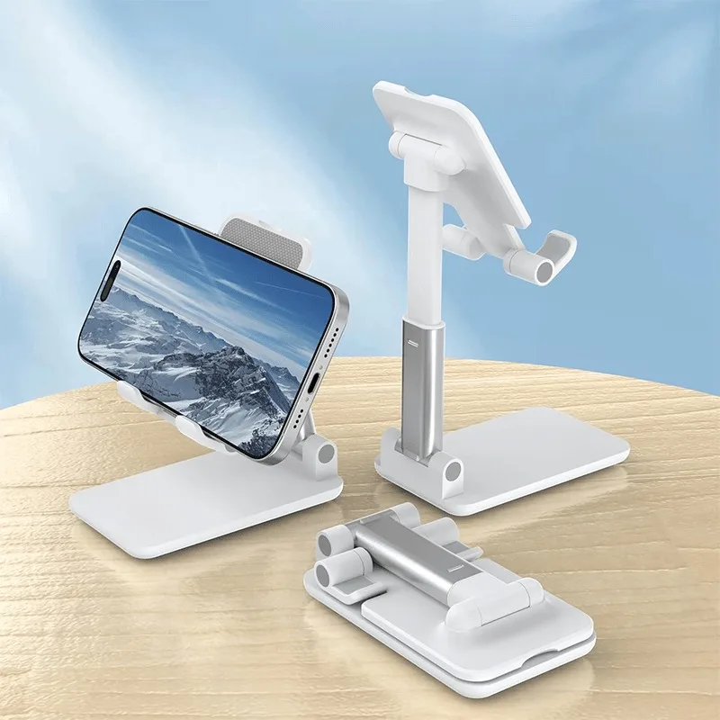 Cell Phone Stand Folding Desktop Phone Stand Angle Height Adjustable Mobile Phone Holder with All Phones 4-8 Inches Cell Phone