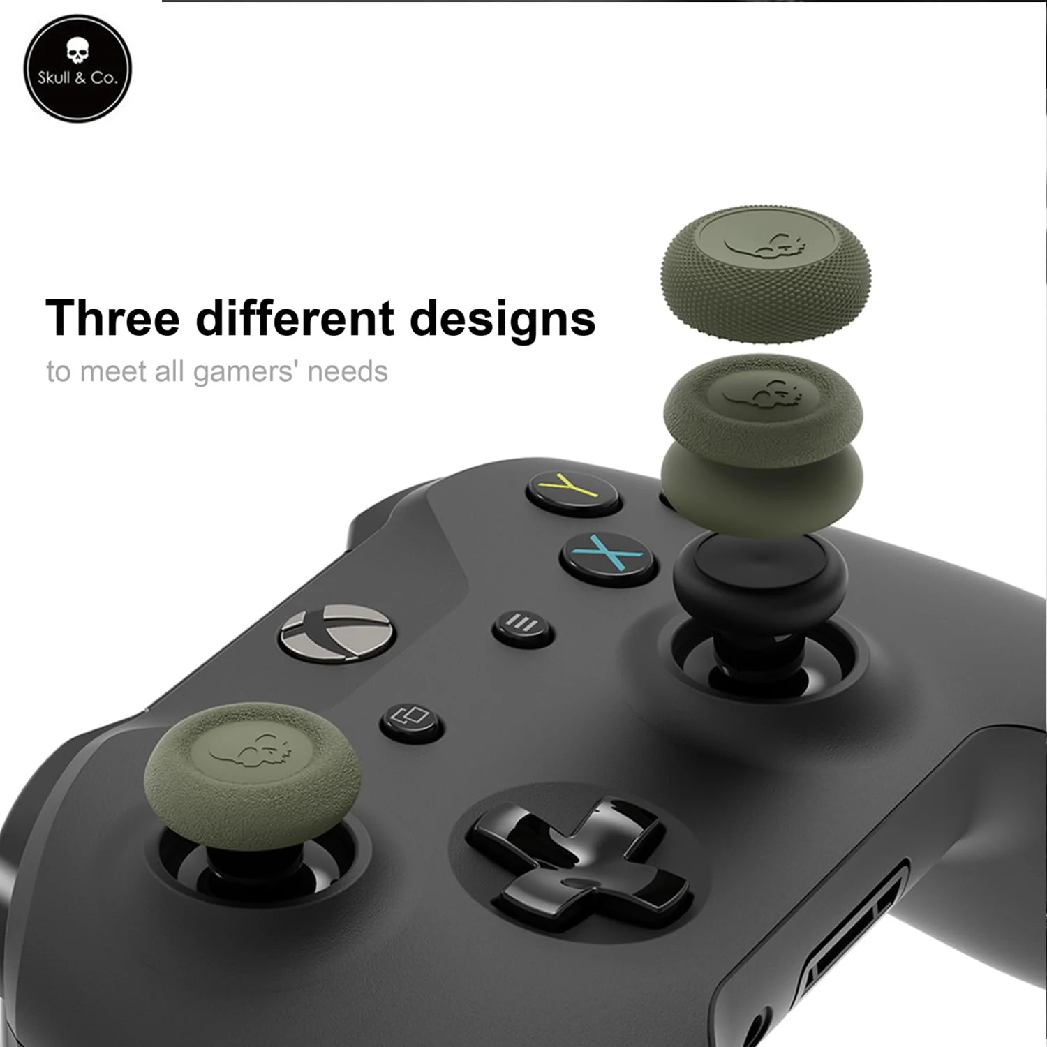 Skull & Co. Thumb Grips Joystick Cap Analog Stick Cover for ROG Xbox Ally/Xbox One/XSX/XSS Controller ThumbStick CQC and FPS 6pc