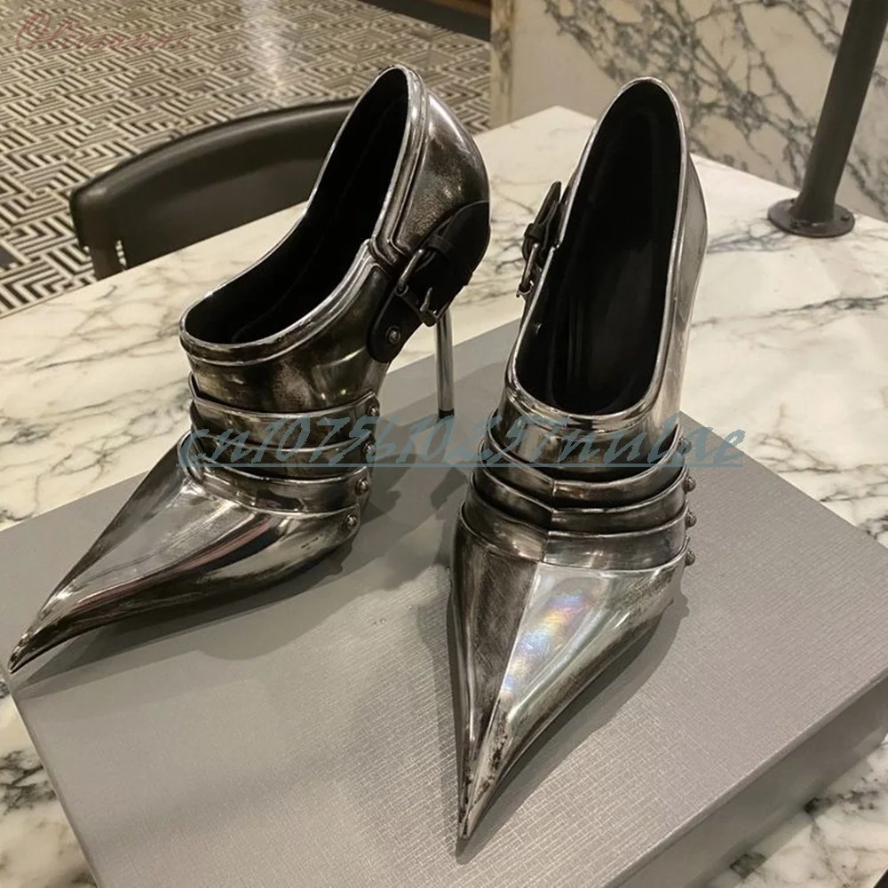 Punk Kühlen Stil Solide Spitzen Flache Pumpen Stiletto High Heel Party Neue Design Frauen Schuhe Sexy 2026 Frühling Heißer Para mujer