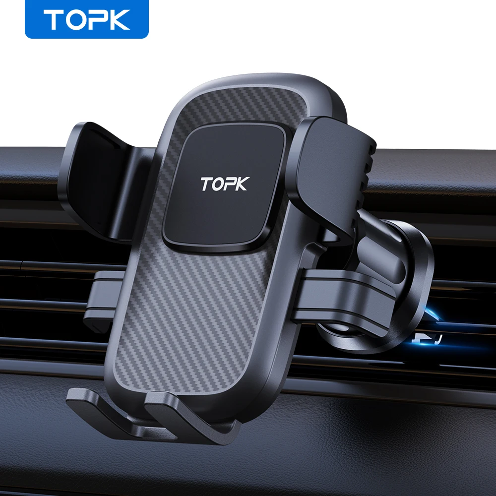 TOPK Car Phone Holder for Air Vent Mobile Phone Mount Universal Smartphone Support Stand for iPhone Samsung Huawei