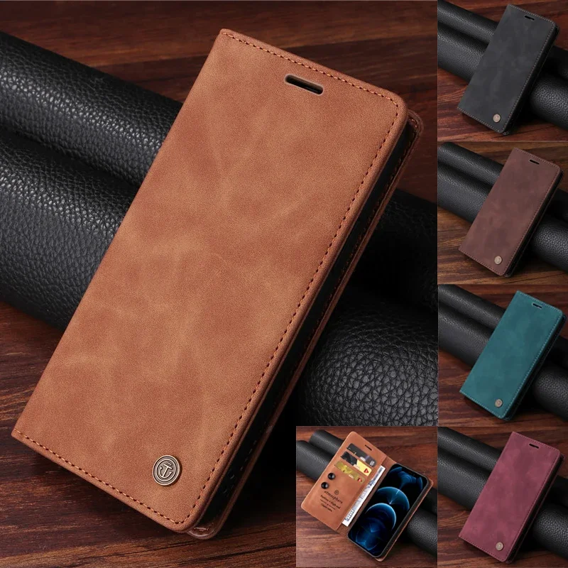 Retro Matte Luxus Flip Wallet Fall Für Xiaomi Redmi Hinweis 13 Pro 4G Note 13 Pro 13Pro + plus 5G Redmi 13C Solide Farben Telefon Abdeckung