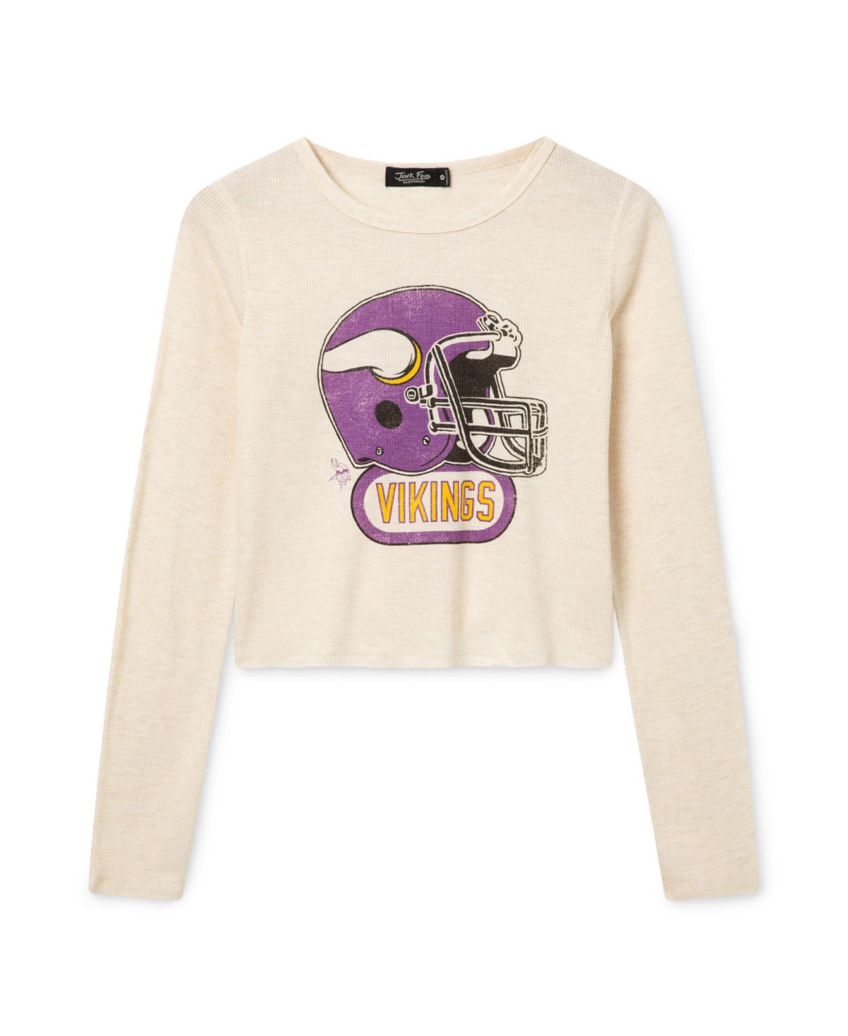 Junk Food Clothing Women's Nfl Minnesota Vikings Helmet Crop Thermal - Birch