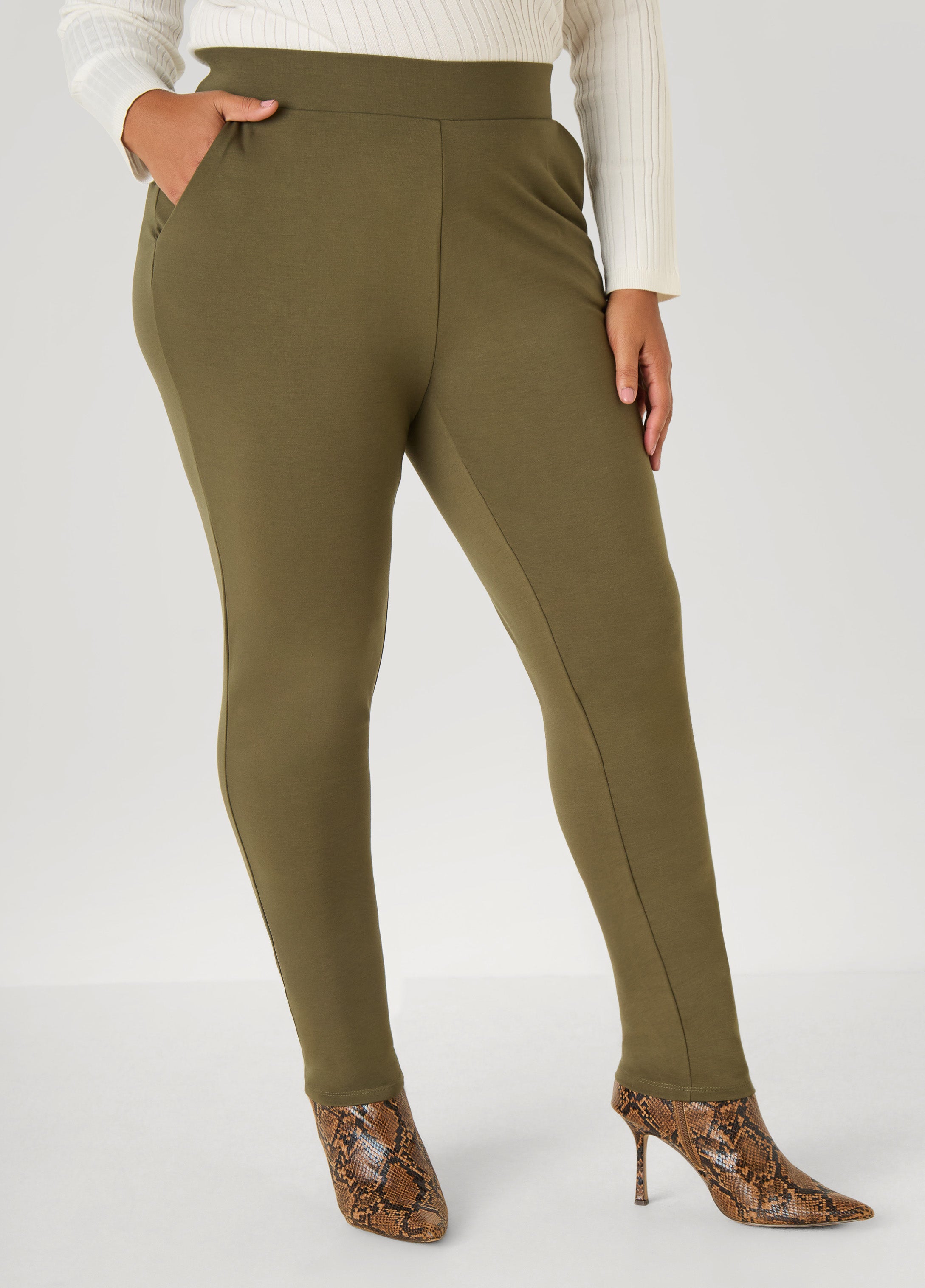 Plus Size High Rise Ponte Leggings