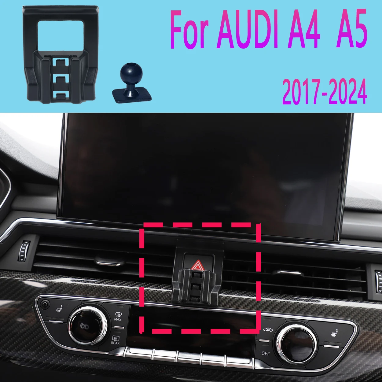 Auto Spezielle Telefon Halter Für AUDI A4 B9 A5 2017-2024 Handy Unterstützung Auto Halterungen Drahtlose Lade Auto zubehör 360 °