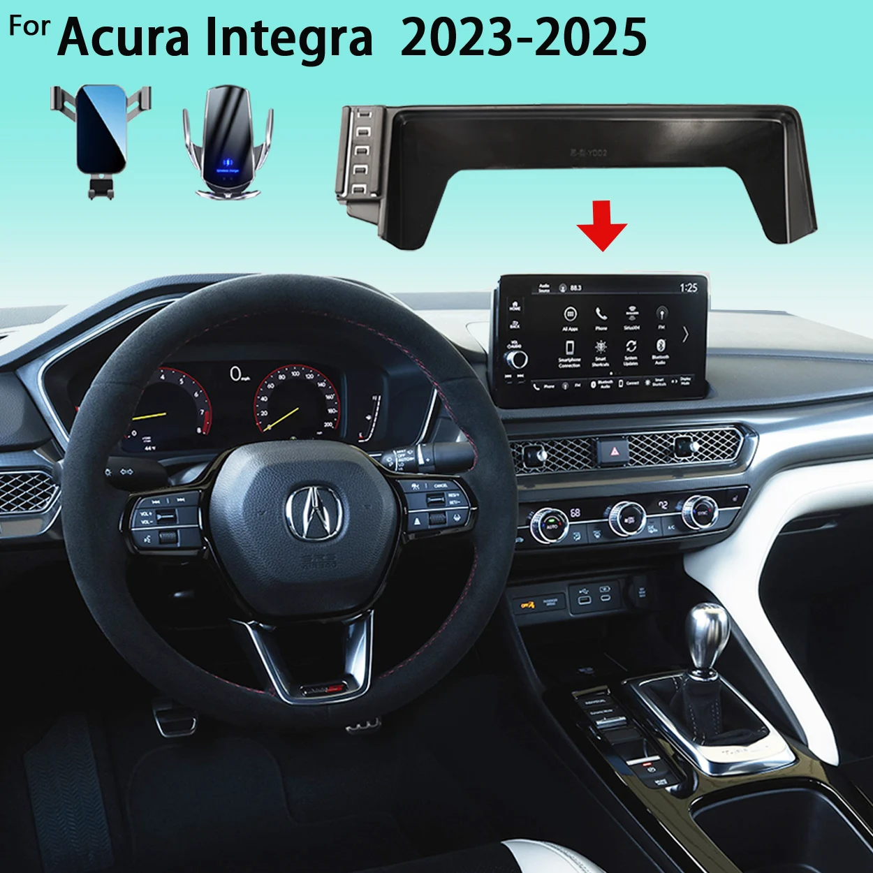 Auto Telefon Halter Für Acura Integra 2023 2024 2025 Bildschirm Handy Unterstützung Auto Halterungen 15 W Drahtlose Lade zubehör
