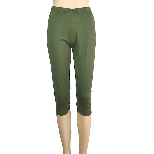 Damen Sport Leggings Yogahose Po-Lifting Bauchkontrolle Hohe Taille Fitnesstraining Laufen Fitness Capri Leggings Unterteile Einfarbig Dunkelgrau Schwarz Weiß Sport Sportkleidung Hohe Elastizität