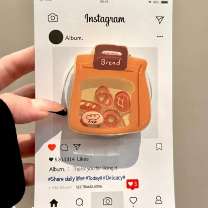 INS Nette Cartoon Schütteln Kreative Brot für Griptok Magsafe Telefon Halter Finger Ring Ständer Unterstützung für IPhone 17/16 Mädchen halterung