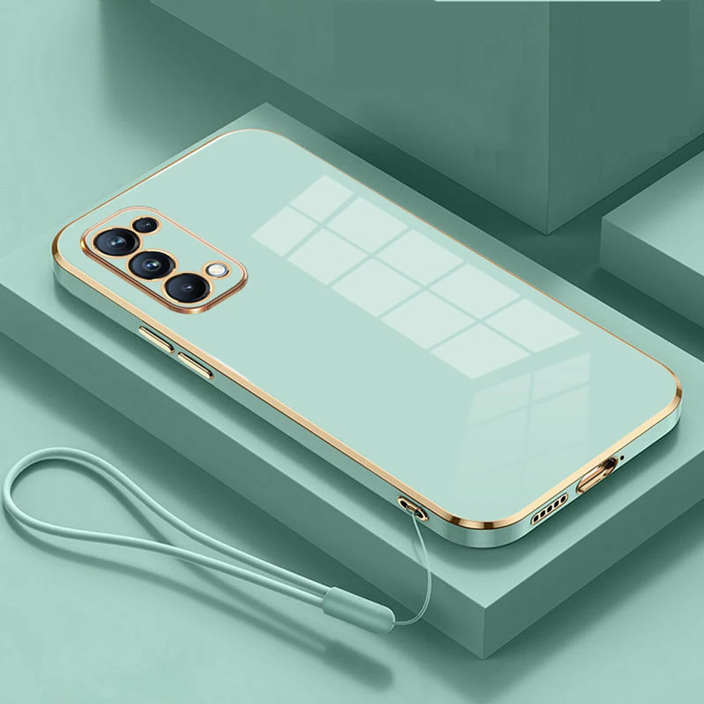 Für oppo reno6 pro 5g Fall oppo reno 6 pro Telefon Fall cph2247 Fall oppo reno6pro 5g Luxus quadratische Beschichtung stoß feste Rückseite