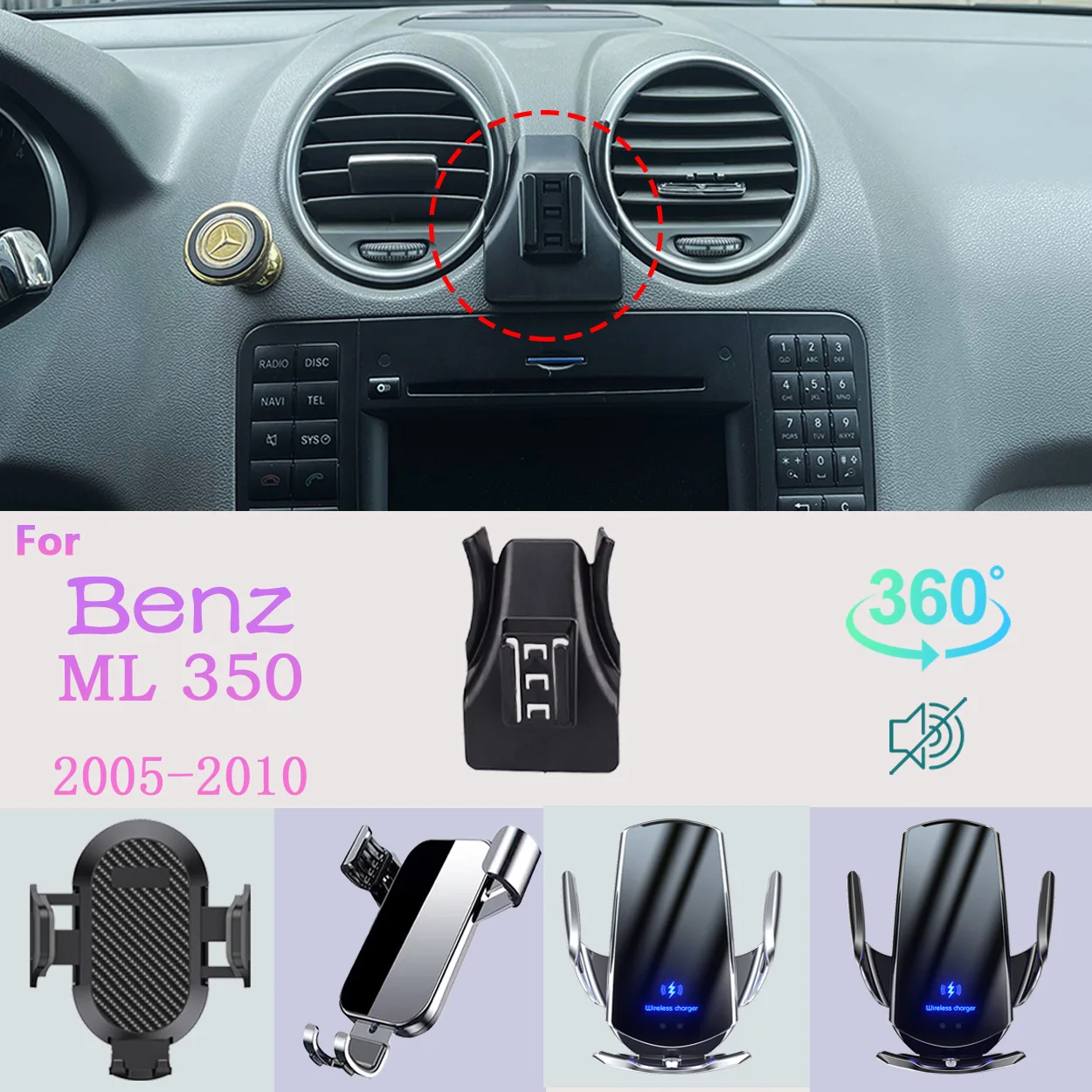 Auto Telefon Halter Für Mercedes Benz 2005-2010 ML350 ML550 W164 Handy Unterstützung Auto Halterungen Drahtlose Lade auto Zubehör
