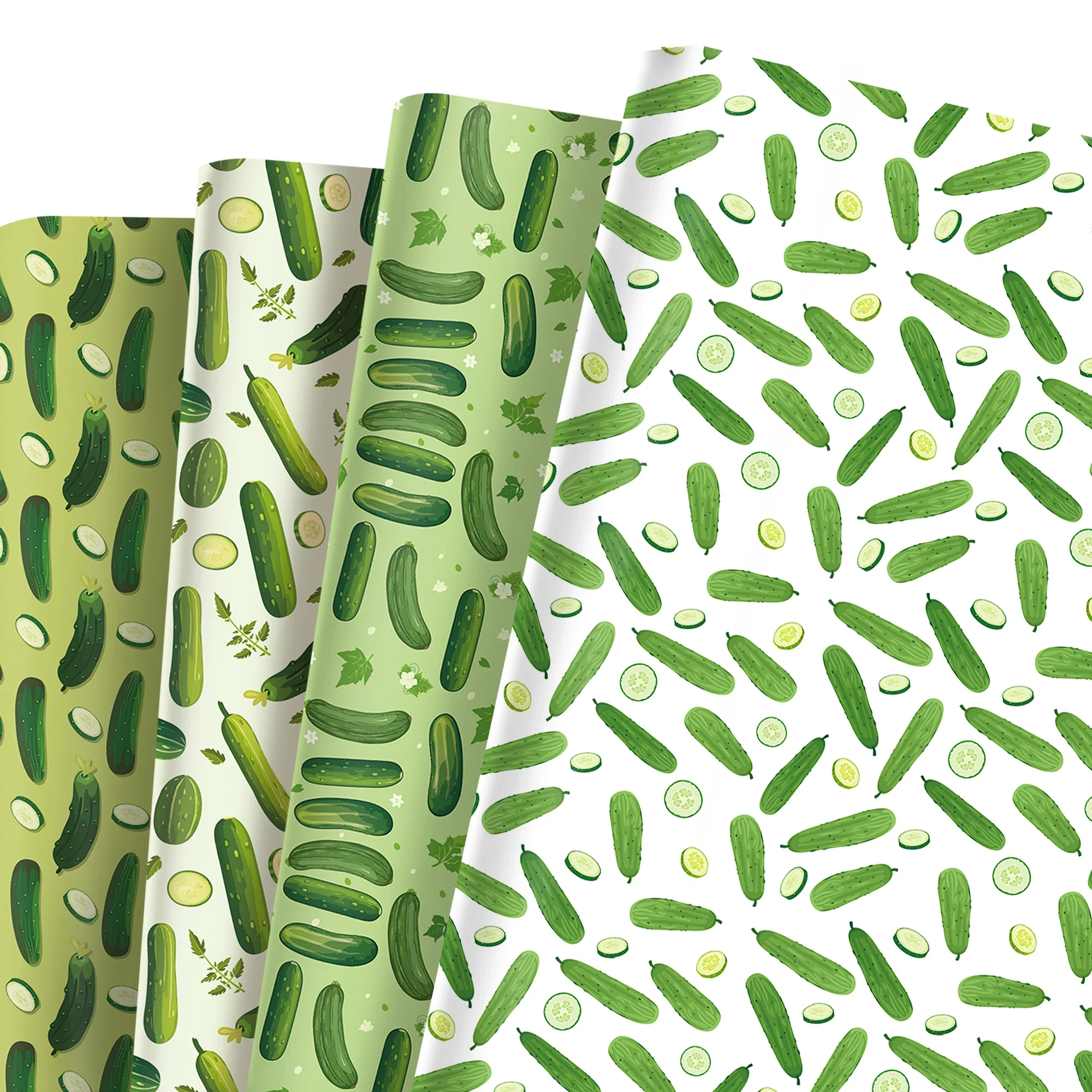 4/12 pièces de papier cadeau à motifs de concombres, papier cadeau original avec imprimé de légumes, papier décoratif pour cadeaux de naissance, d