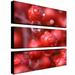 Trademark Fine Art " Rain" 3 Piece Wrapped Photograph on Canvas Set Metal in Red | 32 H x 32 W x 2 D in | Wayfair MZ0012-set