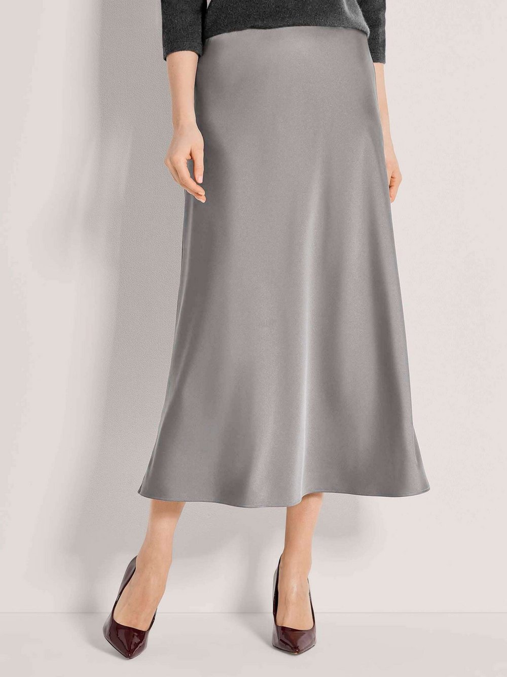 Madeleine Langer Rock Damen grau, 48