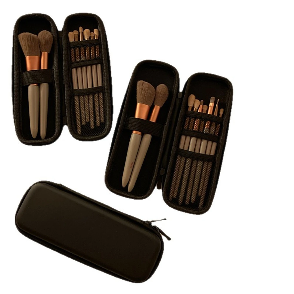 Sac de rangement pour produits de beauté, avec double fermeture éclair, pour crayons à sourcils, fards à paupières et pinceaux, sac de rangement portable et léger pour accessoires de beauté.