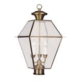 Livex Lighting Westover 21 Inch Tall 3 Light Outdoor Post Lamp - 2384-01