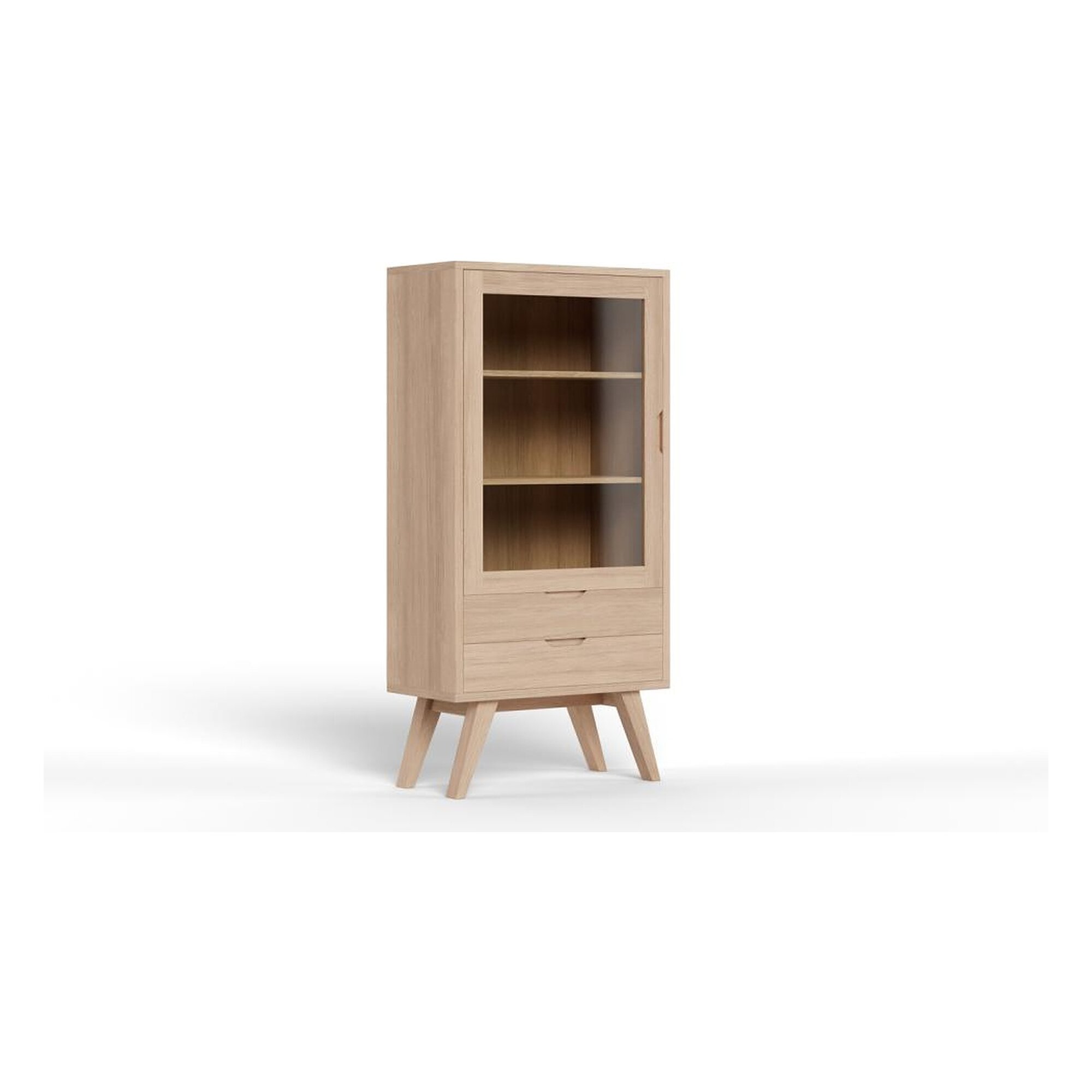 Actona »A-Line« Vitrine Eiche weiß Furnier geölt 72x190x42 cm