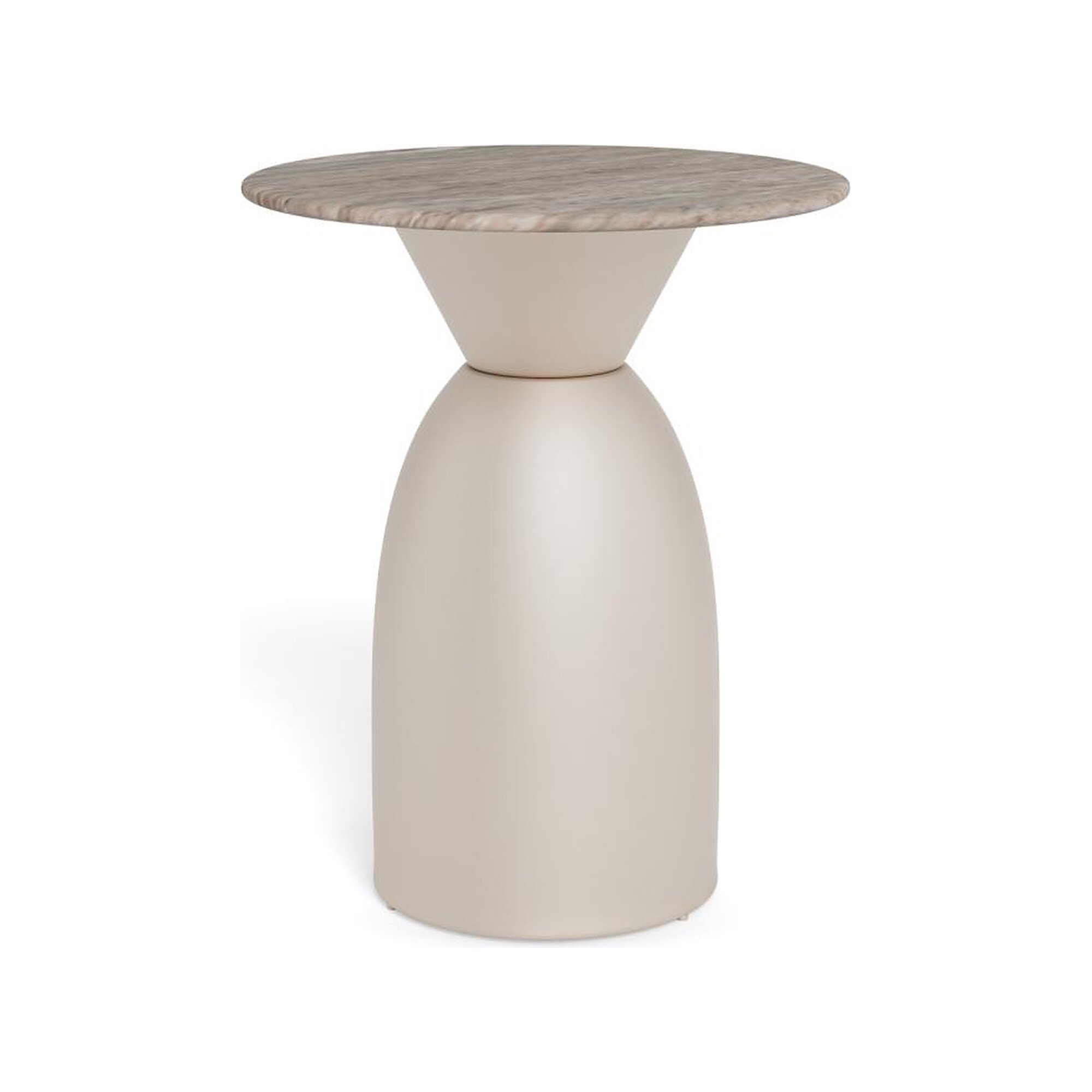 Actona »Ferrol« Couchtisch rund Marmor Toronto grau, Gestell grau Ø 80x42 cm