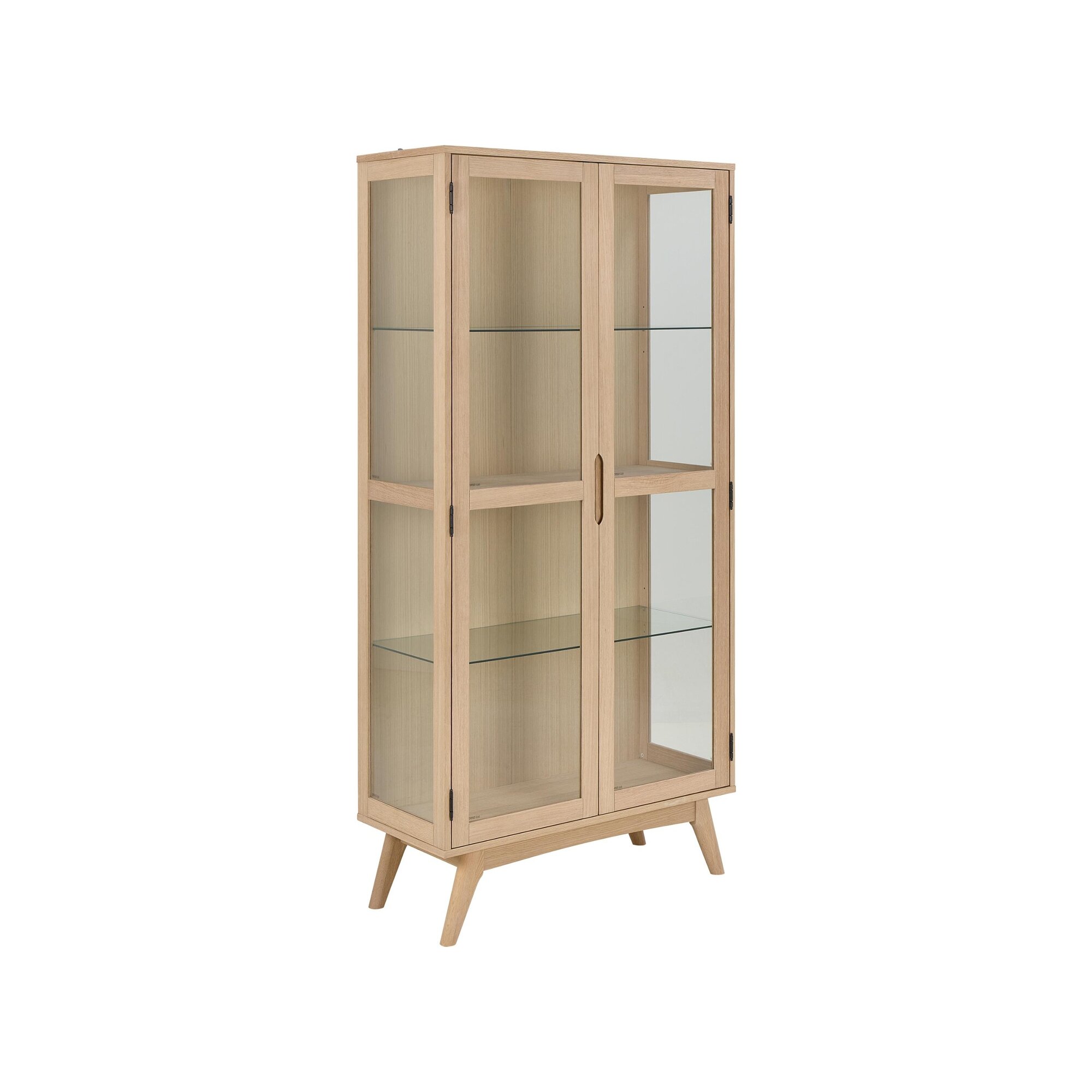 Actona »Marte« Vitrine Eiche weiß Furnier geölt 140x148x40 cm