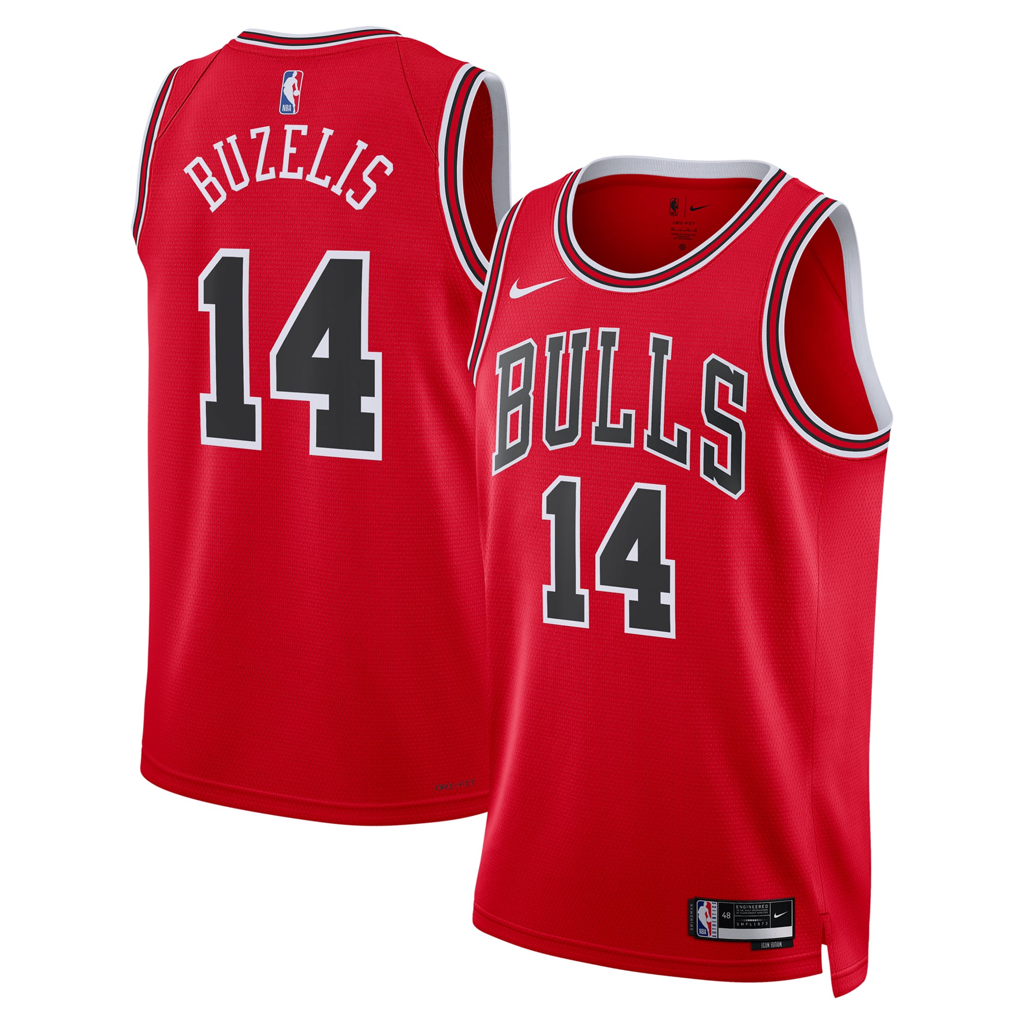 Maillot Nike Icon Swingman des Chicago Bulls - Rouge - Matas Buzelis - Unisexe - Homme Taille: 3XL