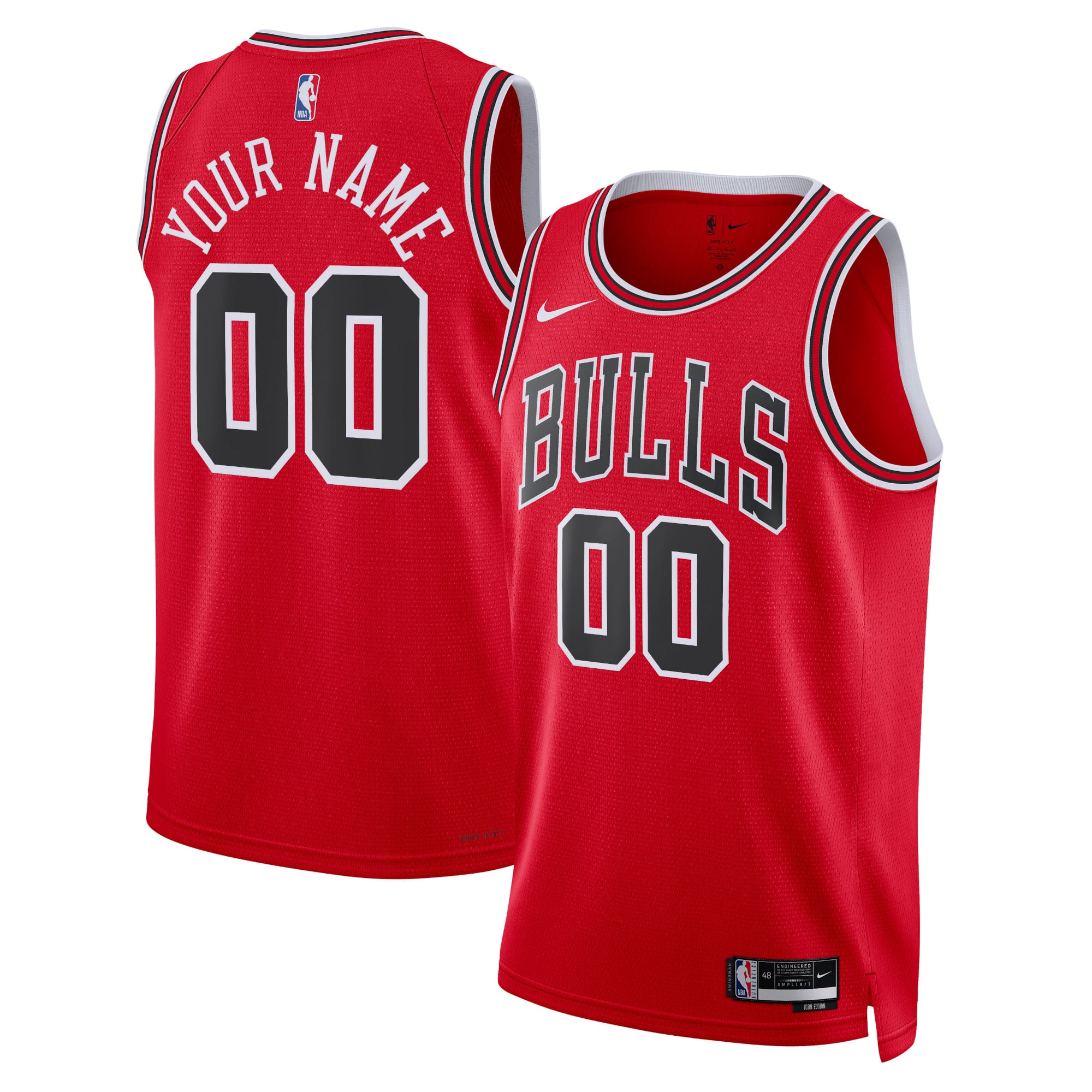Maillot Nike Icon Swingman des Chicago Bulls - Personnalisé - Unisexe - Homme Taille: 3XL