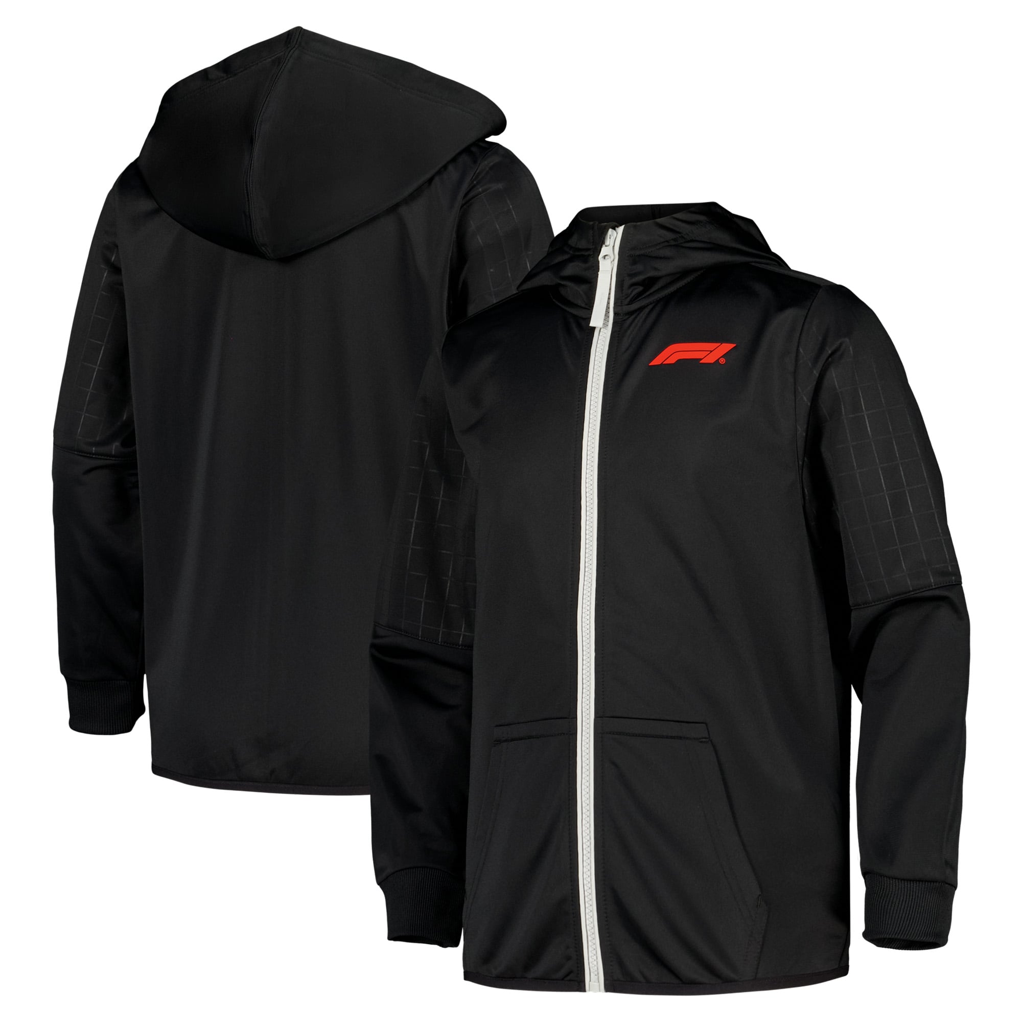 Sweat à capuche Motion Formule 1 à fermeture éclair intégrale - Noir/Argent - Enfants - unisexe Taille: JL