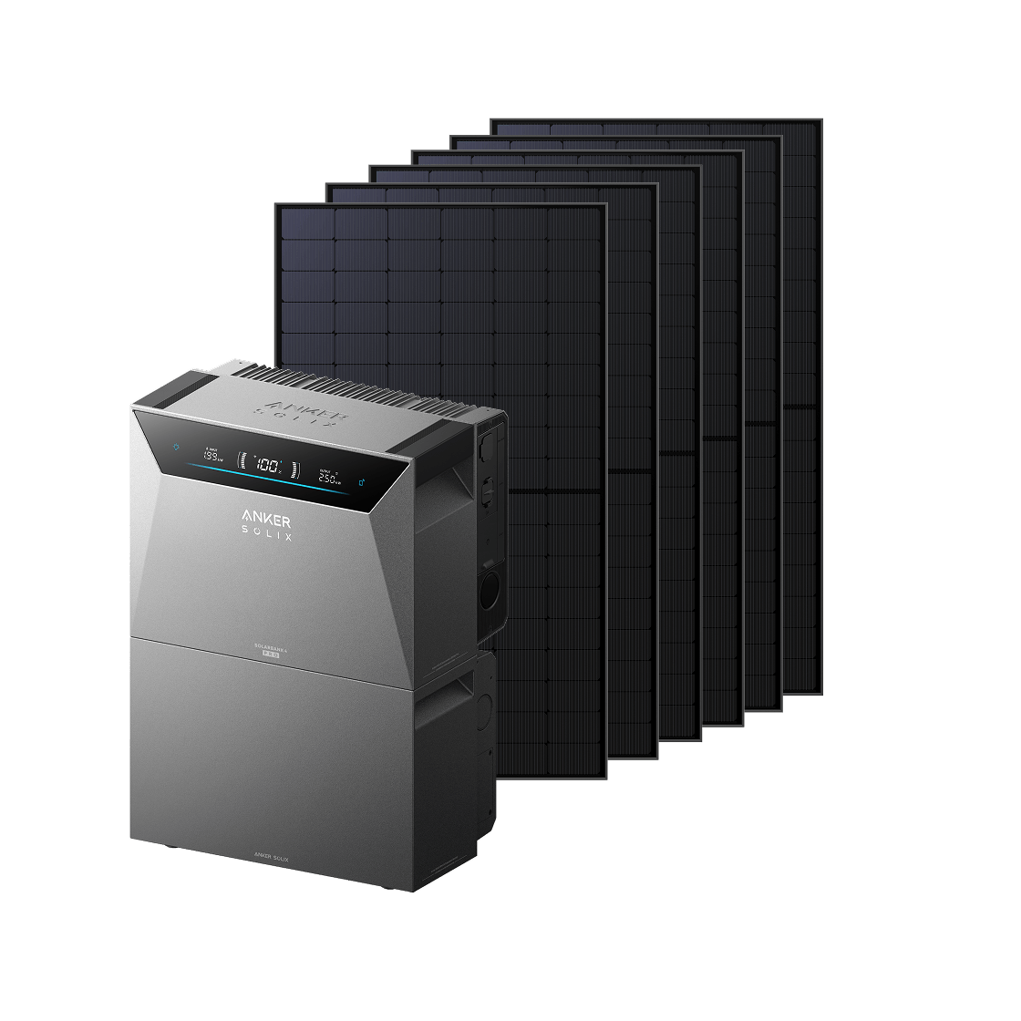 Anker SOLIX Solarbank 4 E5000 Pro Solar Battery Storage + BP5000 Expansion Battery + 6× RS50S Rigid Solar Panel (500W Topcon)